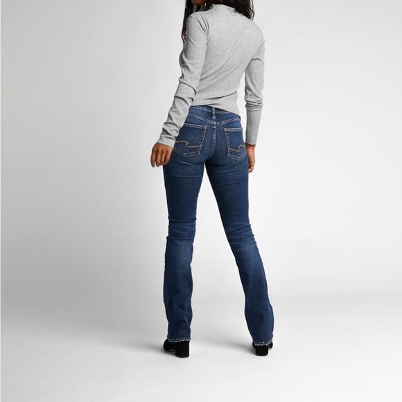 SILVER Jeans Aiko Slim Boot Mid Dark Wash Size 25 - Picture 2 of 10